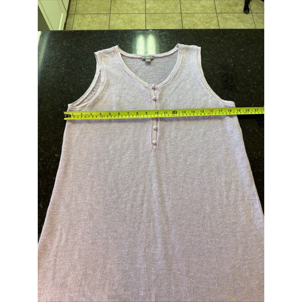 J. Jill Linen Tank Tunic Buttons Sleeveless Pale Link Beachy Lightweight Sz Med - Picture 9 of 9